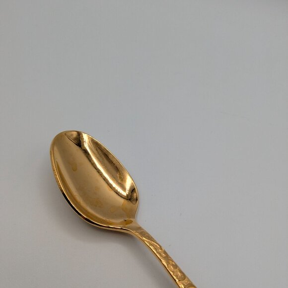 Americana Golden Heritage Flatware Golden Scroll 8 Teaspoons 6" Vintage - Picture 5 of 9
